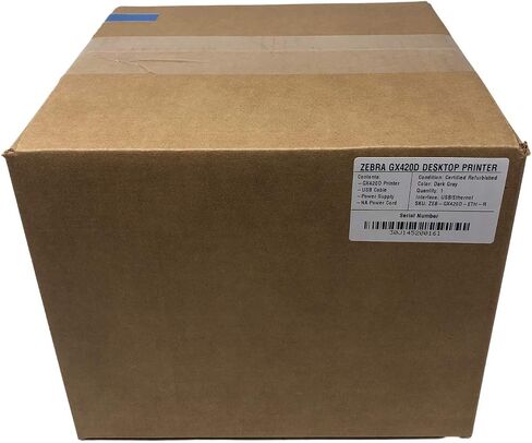 زيبرا GX420D مع شاشة عرض، طابعة باركود حرارية للملصقات، اتصال USB/إيثرنت/تسلسلي، GX42-202410-000 (متجدد) in Saudi Arabia