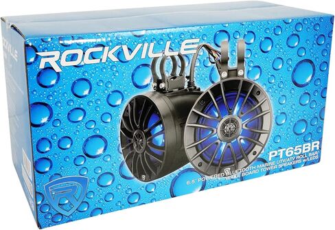 Rockville PT65BR مكبرات صوت برجية LED تعمل بتقنية البلوتوث مقاس 6.5 بوصة لـ ATV/UTV/RZR/Cart، أسود in Saudi Arabia