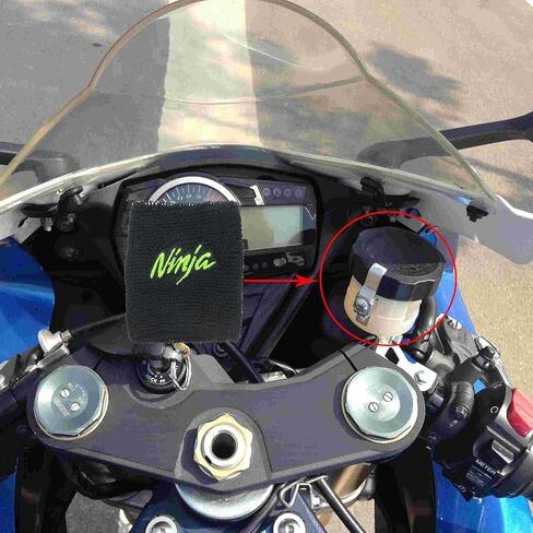 جورب خزان فرامل الدراجات النارية يناسب Kawasaki Ninja ZX6R ZX10R ZX9R ZX12R ZX14R 300 400 650 1000 - غطاء جورب الخزان (أسود وأخضر نينجا) عبوة من قطعتين in Kuwait