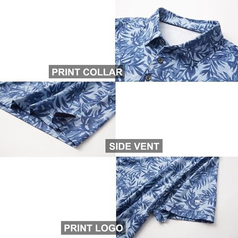 Mens Golf Shirts Short Sleeve Moisture Wicking Dry Fit Print Performance Athletic Casual Golf Polo Shirts for Men in Saudi Arabia