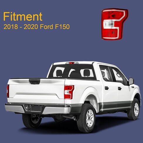 Tail Light Rear Lamp Fit For 18 19 20 2018 2019 2020 Ford F150 F-150 With Bulbs And Harness (Chrome Trim - R) in Saudi Arabia