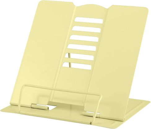 حامل كتب مكتبي للقراءة بدون استخدام اليدين، حامل كتب معدني متين قابل للتعديل، حامل كتب محمول قوي وخفيف الوزن وقابل للطي - كتاب الطبخ، الوصفة، الكمبيوتر اللوحي، كتاب الموسيقى، المستندات (بيج) in Kuwait