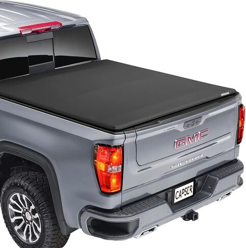 CAPSER Silverado 1500 5.8FT Soft Tri Fold Tonneau Cover Fits 2019-2024 Chevy Silverado 1500/GMC Sierra 1500 69.9Inch Truck Bed in Kuwait