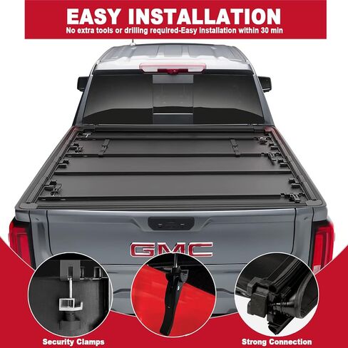 CAPSER Silverado 1500 5.8FT Soft Tri Fold Tonneau Cover Fits 2019-2024 Chevy Silverado 1500/GMC Sierra 1500 69.9Inch Truck Bed in Kuwait