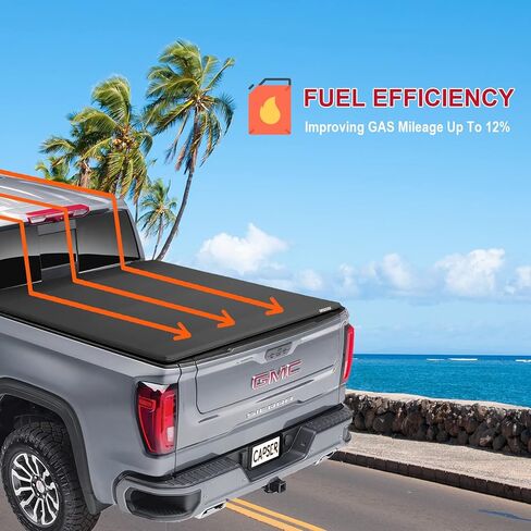 CAPSER Silverado 1500 5.8FT Soft Tri Fold Tonneau Cover Fits 2019-2024 Chevy Silverado 1500/GMC Sierra 1500 69.9Inch Truck Bed in Kuwait
