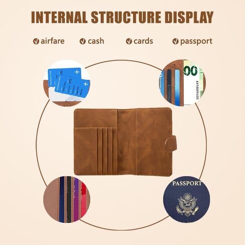 غطاء جواز السفر، حامل جواز سفر من الجلد المقاوم للماء RFID، محفظة جواز السفر المثالية للرجال والنساء، أساسيات السفر للنساء، حامل جواز السفر للرجال in Saudi Arabia