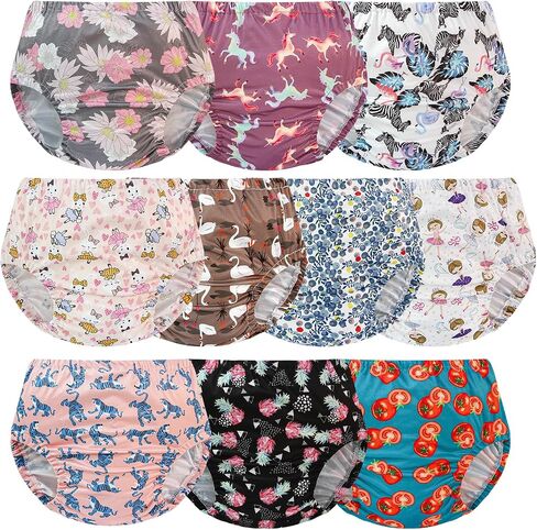 EZ Moms 10 Pack Boys Diaper Covers Plastic Training Pants for Toddlers Reusable Plastic Underwear Covers for Potty Training Breathable Rubber Pants for Babies Soft Waterproof Diaper Cover for Boys 3T in Saudi Arabia