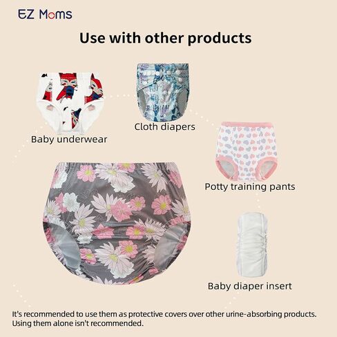 EZ Moms 10 Pack Boys Diaper Covers Plastic Training Pants for Toddlers Reusable Plastic Underwear Covers for Potty Training Breathable Rubber Pants for Babies Soft Waterproof Diaper Cover for Boys 3T in Saudi Arabia