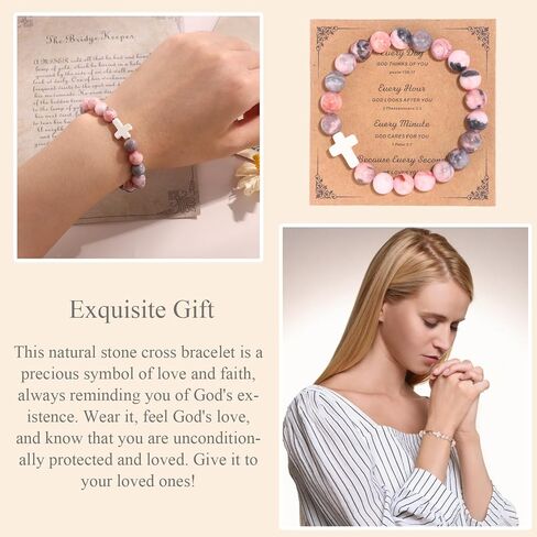 JEWPARK 8 قطع هدايا مسيحية للنساء، هدايا عيد ميلاد 2024 معمودية دينية متقاطعة هدايا للأم/الصديق/الأخت/الابنة/الجدة/الحفيدة/ابنة الأخت، هدايا ملهمة للمهرجانات إيمان يسوع in Kuwait