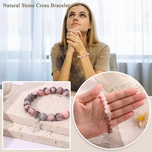 JEWPARK 8 قطع هدايا مسيحية للنساء، هدايا عيد ميلاد 2024 معمودية دينية متقاطعة هدايا للأم/الصديق/الأخت/الابنة/الجدة/الحفيدة/ابنة الأخت، هدايا ملهمة للمهرجانات إيمان يسوع in Kuwait