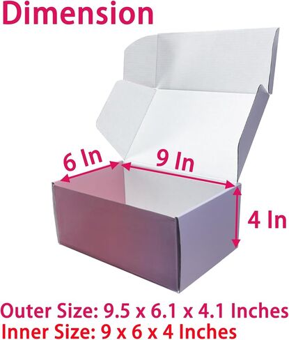 20 Pack Shipping Boxes, 9x6x4 Inches, Medium Corrugated Cardboard Shipping Boxes for Packaging Small Business, Packaging Gift Mailer Boxes for Shipping, Express, Gift Wrapping, Christmas in Kuwait