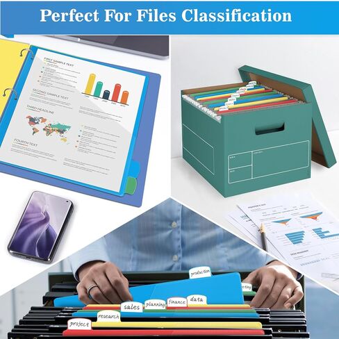 12 مجموعة من فواصل المجلدات من Jyusmile 8 علامات تبويب مع جيوب، وفواصل مؤشرة لـ 3 مجلدات حلقية، وفواصل بلاستيكية متعددة الألوان مع 3 فتحات ثقب، و96 قطعة فواصل للوازم المدرسية والمكتبية in Kuwait