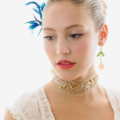 Dangle Flower Leaf Earring Fairy Flower Earrings Summer Dangling Long Tassel Earrings Daisy Of The Valley Earrings Jewelry in Saudi Arabia