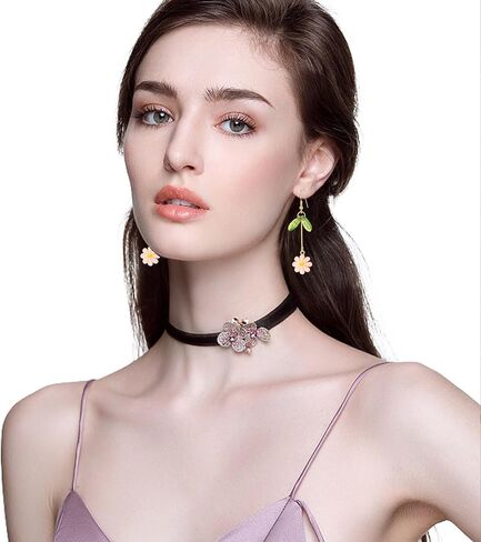 Dangle Flower Leaf Earring Fairy Flower Earrings Summer Dangling Long Tassel Earrings Daisy Of The Valley Earrings Jewelry in Saudi Arabia