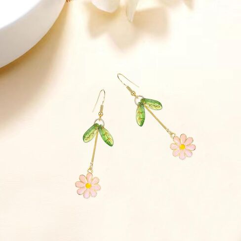 Dangle Flower Leaf Earring Fairy Flower Earrings Summer Dangling Long Tassel Earrings Daisy Of The Valley Earrings Jewelry in Saudi Arabia