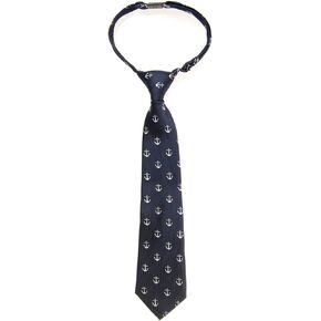 Retreez Classic Anchor Pattern Woven Microfiber Pre-tied Boy's Tie