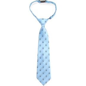 Retreez Classic Anchor Pattern Woven Microfiber Pre-tied Boy's Tie