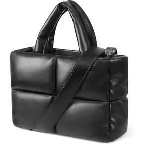 Puffer Tote Bag, Quilted Tote Bag Puffy Bags for Women Light Winter Puffer Purse Shoulder Handbags Crossbody for Shopping