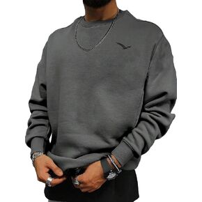 SOLY HUX Men's Sweatshirt Embroidery Long Sleeve Round Neck Casual Pullover Tops