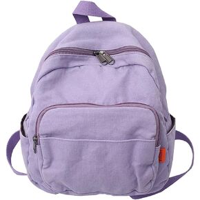 Mini Backpack for Women Men Small Aesthetic Canvas Bag Work Backpack Cute Backpack Purse Casual Daypack (Black,One Size)