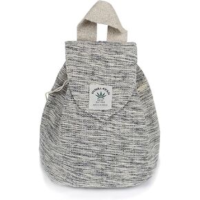Hemp small bag for women Light Weight Adjustable strap string closure cute backpack Bag for travel casual daypack (Beige)