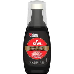 Kiwi Instant Polish, Black, 2.5 oz (1 Bottle with Sponge Applicator)