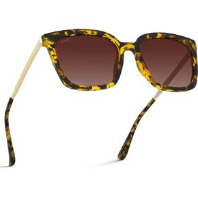 WearMe Pro WMP Eyewear - Square Oversized Metal Frame Fashion Style Women Polarized Sunglasses