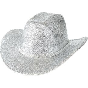 قبعة رعاة البقر اللامعة للسيدات من Lisianthus بحافة واسعة من حجر الراين لحفلات رعاة البقر in Kuwait