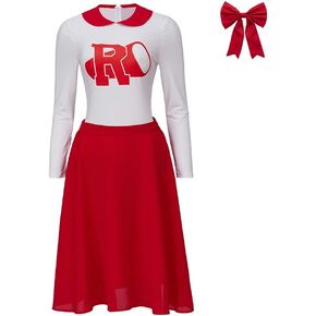 Grease Rise of the Pink Ladies Cosplay Costume Dress Grease Cheerleading Outfit Halloween Suit for Women Girls