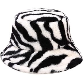 قبعة دلو قطيفة للشتاء قبعة صياد دافئة بطبعة حيوان الحمار الوحشي in Kuwait