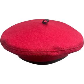 قبعة فرنسية من الصوف للجنسين من Emstate مع زخرفة جلدية 100%، صُنعت في الولايات المتحدة الأمريكية in Kuwait