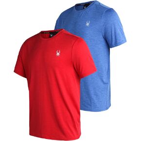 Spyder Men's Athletic T-Shirt - 2 Pack Dry Fit Short Sleeve Performance Sports Tee (S-XL)