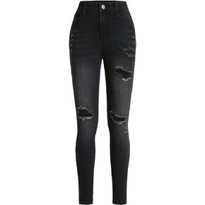 Floerns Girl's Ripped Skinny Jeans Distressed Denim Pants with Pocket