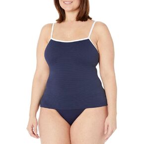 BEACH HOUSE Solid Pique Lexi Fitted Tankini with Binding