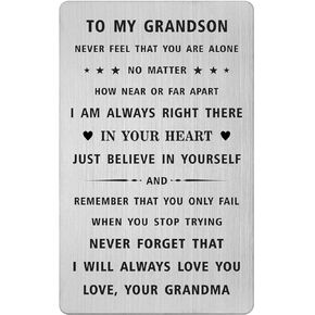 Grandson Gifts from Grandma - Grandson Birthday Card - Grandson Birthday Graduation Wedding Wallet Card Gifts