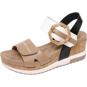 Pierre Dumas Lyra-2 Women's Platform Wedge Adjustable Hook and Loop Comfortable Fashion Sandal