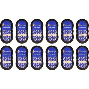 FeetPeople Professional Shine Sponge, Black, 12 Sponges
