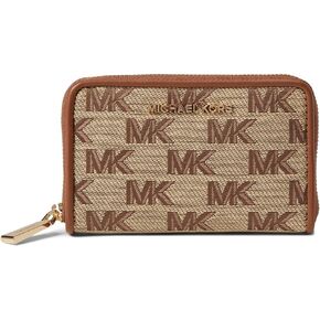Michael Kors Jet Set Small Zip Around Card Case Beige/Ebony One Size, Beige/Ebony, One Size, Jet Set Small Zip Around Card Case in Saudi Arabia