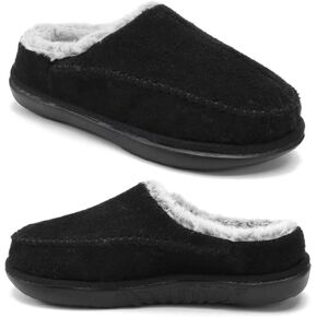 KuaiLu Womens Clog Slippers with Comfy Arch Support, Orthotic Plantar Fasciitis Memory Foam Ladies Slippers Warm Faux Fur Slip on Houes Shoes