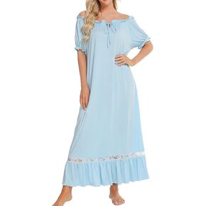 ثوب نوم نسائي Vidifid بأكمام طويلة، ملابس نوم على طراز الأميرة الفيكتورية، فستان نوم طويل طويل in Kuwait