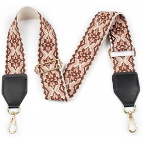 Wide Purse Strap, 2" Adjustable Leather Purse Strap, Replacement Crossbody Handbag Strap for Cross Body Bag Guitar Bag Strap