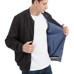 Reversible Men Bomber Jacket Slim Fit Mens Varsity Jacket Lightweight Casual Windbreaker Jackets