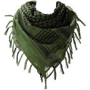 Cotton Scarf Desert Tactical Kerchief Military Cape Keffiyeh Head Neck Ethiopian Face Mask Arab Wrap with Tassel 43x43 inches