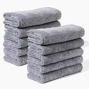 Microfiber Cleaning Cloth - The Gray Beast Towels, Streak-Free Cleaning Rags for Car Wash and Housekeeping, Ultra-Absorbent with Cut Edges to Avoid Scratches (Pack of 10, 16"x16")