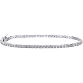 Jewel Zone US White Cubic Zirconia Tennis Bracelet Length "6.5 in 14k Gold Over Sterling Silver