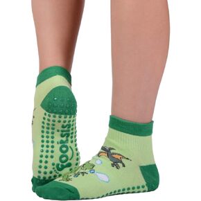 Non Slip Grip Socks for Yoga, Pilates, Barre, Home, Hospital ,Mommy and Me classes Dinosaur