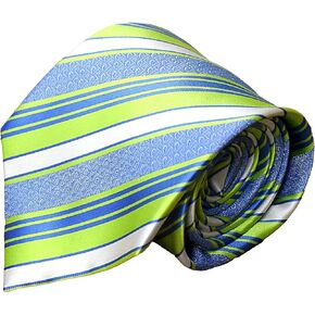 Lifebeats Youth Striped Green and Blue Microfiber Necktie by Ringmasters
