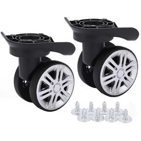 1 Pair Luggage Suitcase Wheels Luggage Replacement Wheels, Luggage Swivel Wheels Suitcase Swivel Casters Repalcement Mute Double Row Wheels for Luggage Suitcase Trolley
