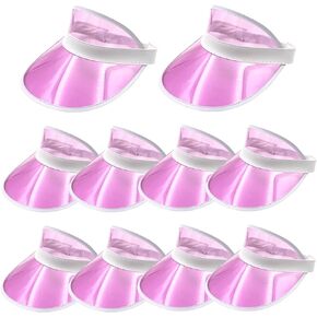 10 Pack Sun Visor Hats Women Retro Candy Color Clear Beach Hat Outdoor Sports UV Protection Sunhat