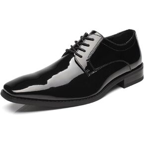 Tuxedo Shoes Patent Leather Wedding Shoes for Men Cap Toe Lace up Formal Business Oxford Shoes